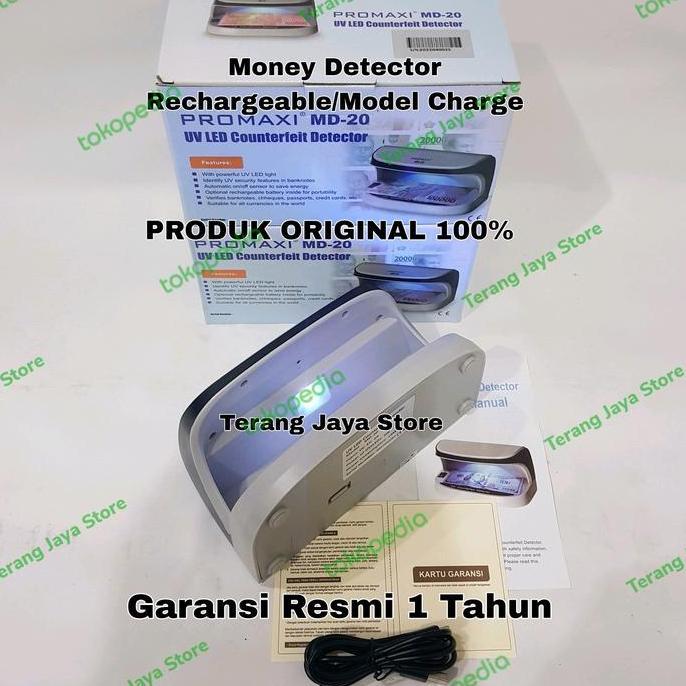 Tektok- Money Detector Promaxi Md-20 Lampu Uv Deteksi Uang Kertas Promaxi Md20 Uv Lamp Detector