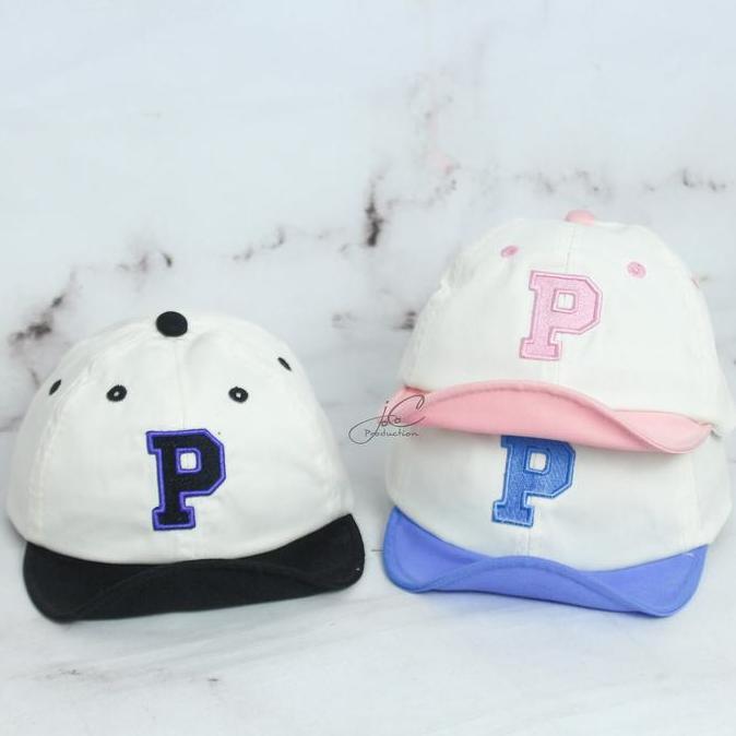 Woii- Jocoproduction - Topi Fashion Bayi Pet Batita Premium Bordir Huruf P