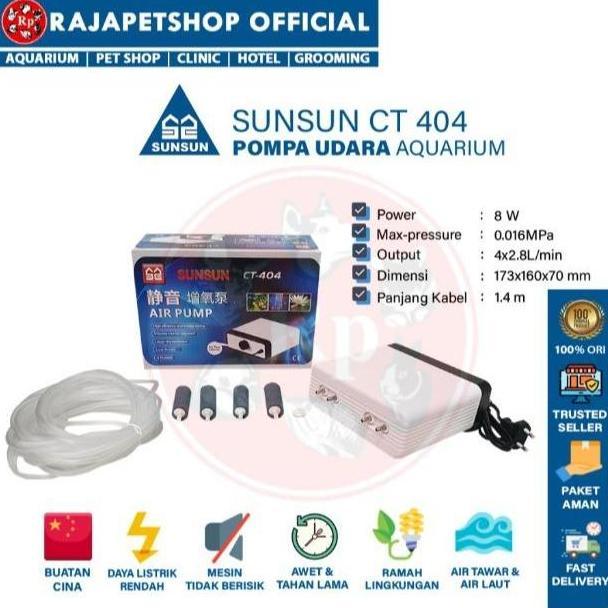 sinyonakane71 - (pompa udara) sunsun ct 404 pompa udara aerator 4 lubang aquarium air pump oksigen