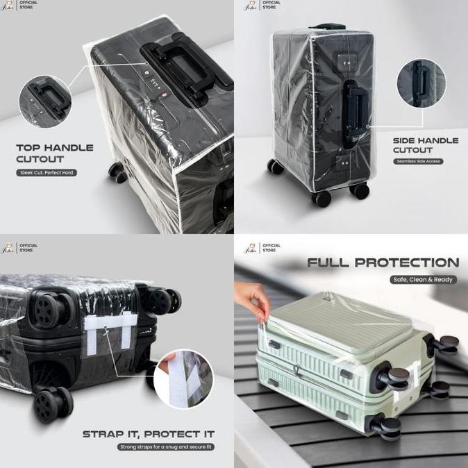 Endtoend- Joshee Sarung Koper Luggage Cover Pelindung Bahan Pvc Transparant Tebal Mika Koper