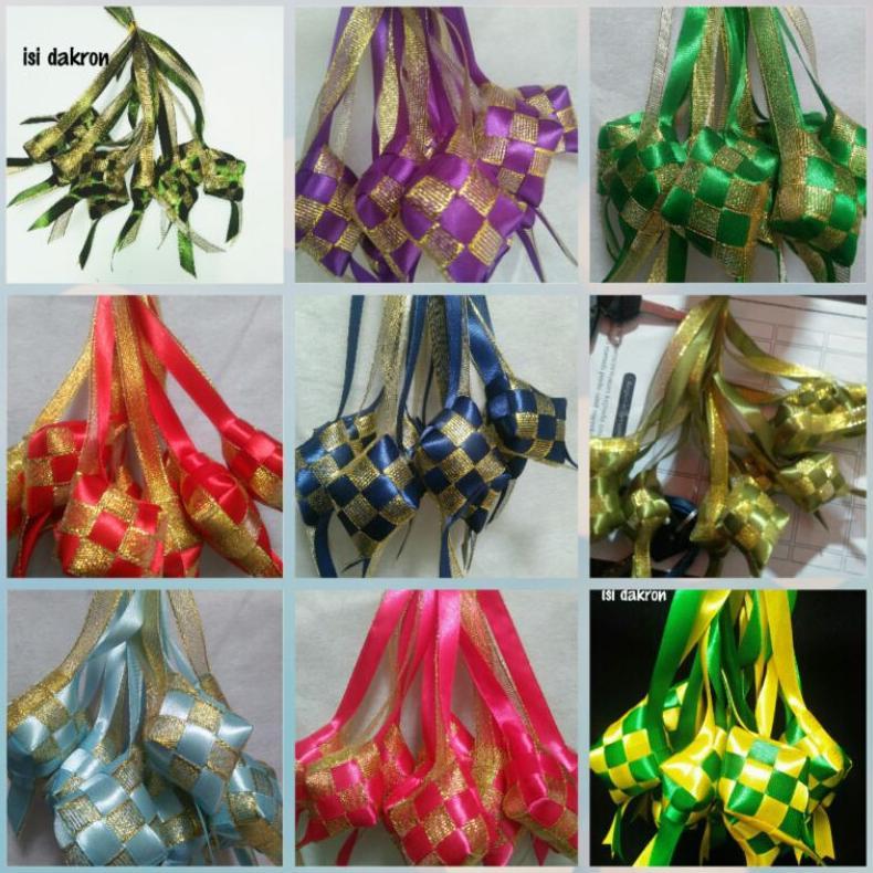 Gratong Ketupat Hiasan Hampers Lebaran / Ketupat Hias Lebaran / Ketupat Pita Hampers Idul Fitri
