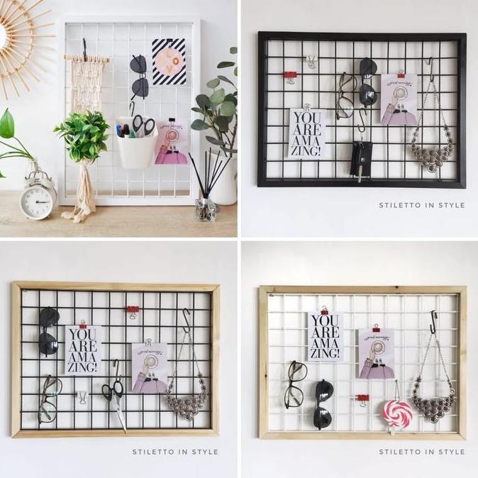 Wiremesh (Mesh board/Gantungan memo/Papan tempel/Board/Hiasan dinding)