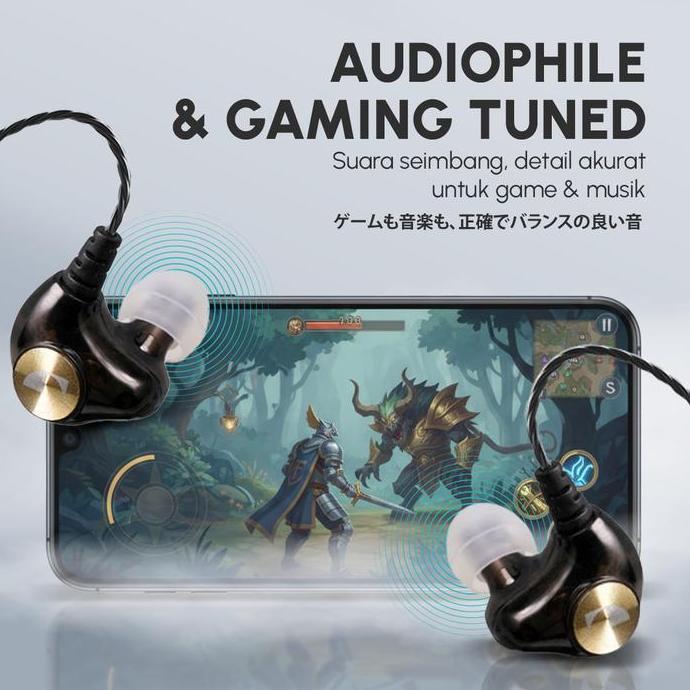 Wkfd- Nakamichi Hq X10 Dynamic Driver In Ear Monitor Wired Earphone Mic Earphones