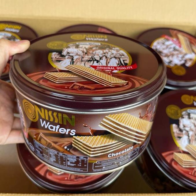 Agen Distributor Makanan Ringan Snack Hampers Lebaran Nissin Wafers Chocolate Kaleng Kecil 180G Orig