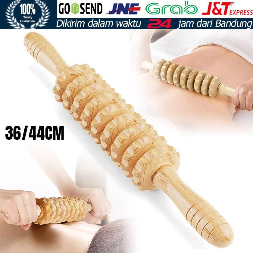 Alat Pijat Kayu Roller Manual / Alat Pijat Tongkat Roller Kayu / Pemijat Leher, Punggung, Dan Kaki T