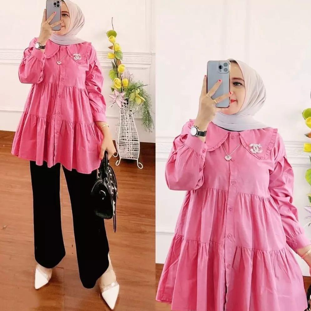 Discount BISA COD ATASAN AMORA BLOUSE SIZE M L XL XXL JUMBO BAHAN KATUN RAYON PREMIUM ATASAN KEKINIA