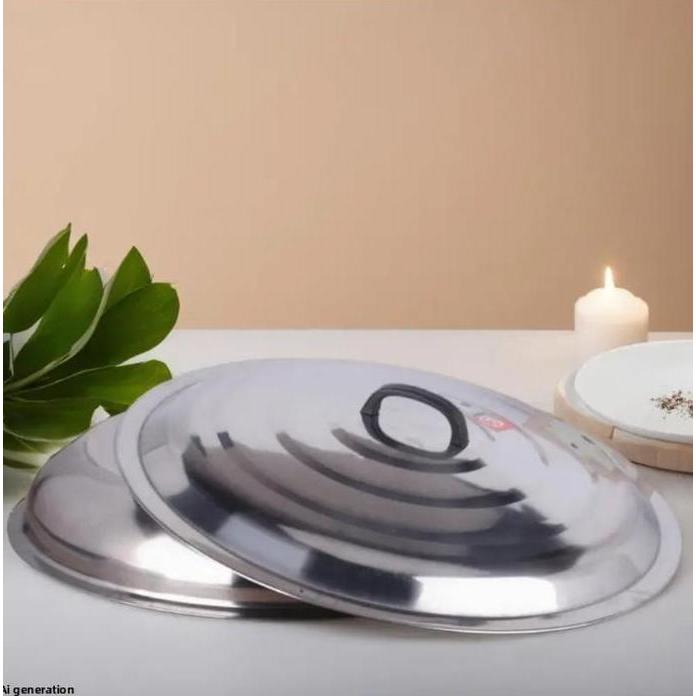 NEW Tutup Wajan Jumbo Stainless Steel Tutup Kuali Aman Digunakan Cocok untuk Wajan Besar Makanan Seg