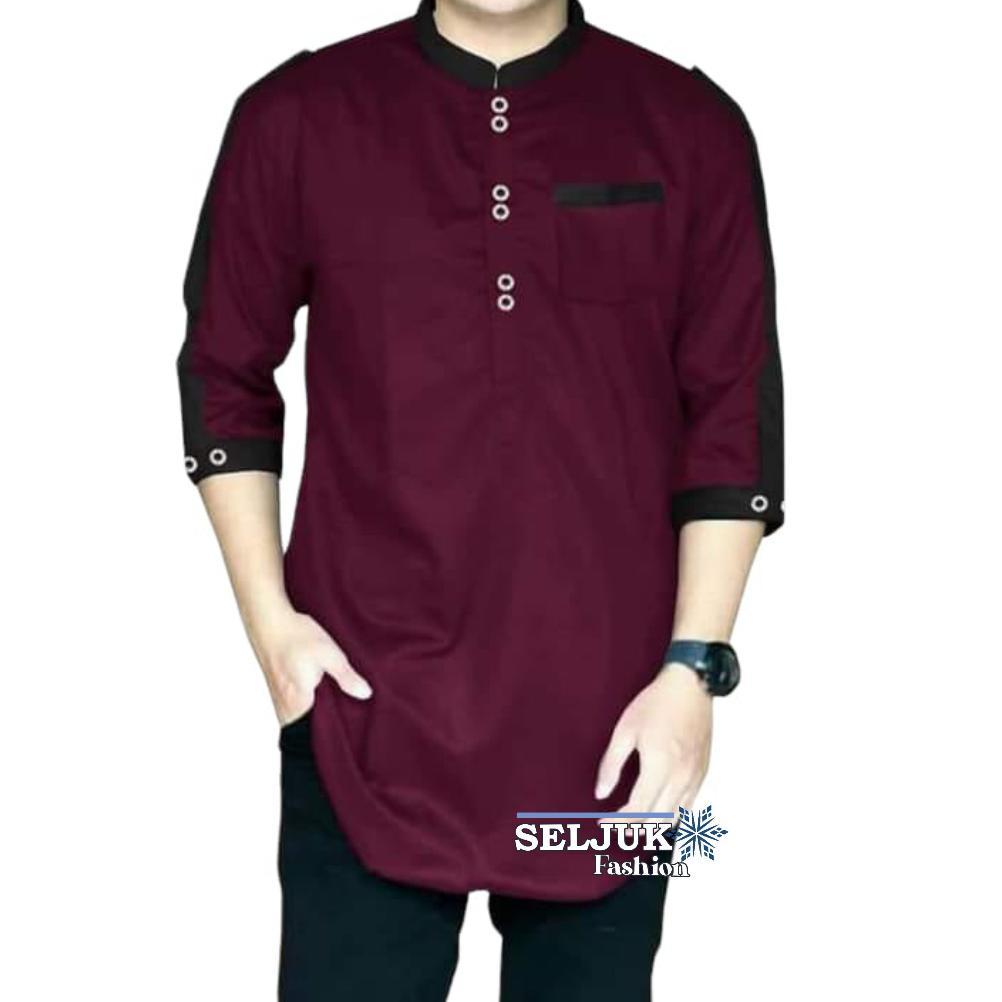 ORIGINAL Top Fashion Baju Koko Zaka Lengan 3/4 Premium Quality Muslim Laki Laki Pria