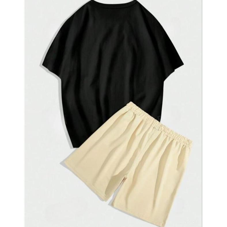 NEW PRODUCT Setelan Pria 1 Set Celana Pendek Baju Setelan Kaos pria Korean Baju Distro Pria