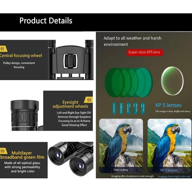 Tothemoon- Teropong Binokular Jarak Jauh Hd Long Range Night Vision