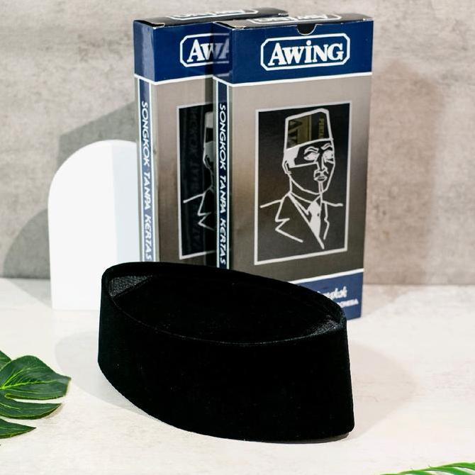 Termurah / Hot Sale Songkok Awing Hitam  Ac Tinggi 8,9,10,11,12 Original Produk Bludru Halus  Kopyah