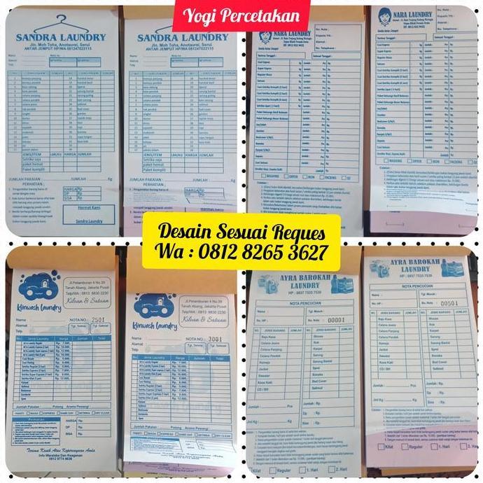 NOTA BON LAUNDRY 3 RANGKAP