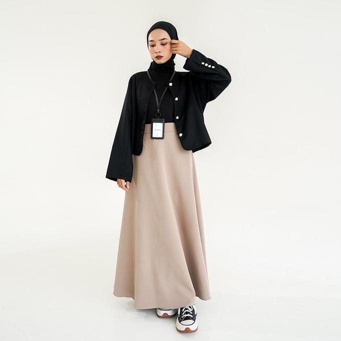 Severli FUJI Midi Maxi Skirt | Rok Kerja | Rok Wanita Korean Style Formal Casual | Rok High Waist Fl