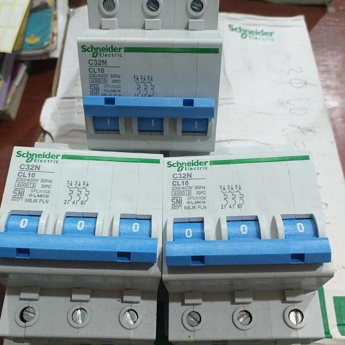 Murah Mcb 3Phase 10A C32N Cl10 Schneider Pln 3P10Atb