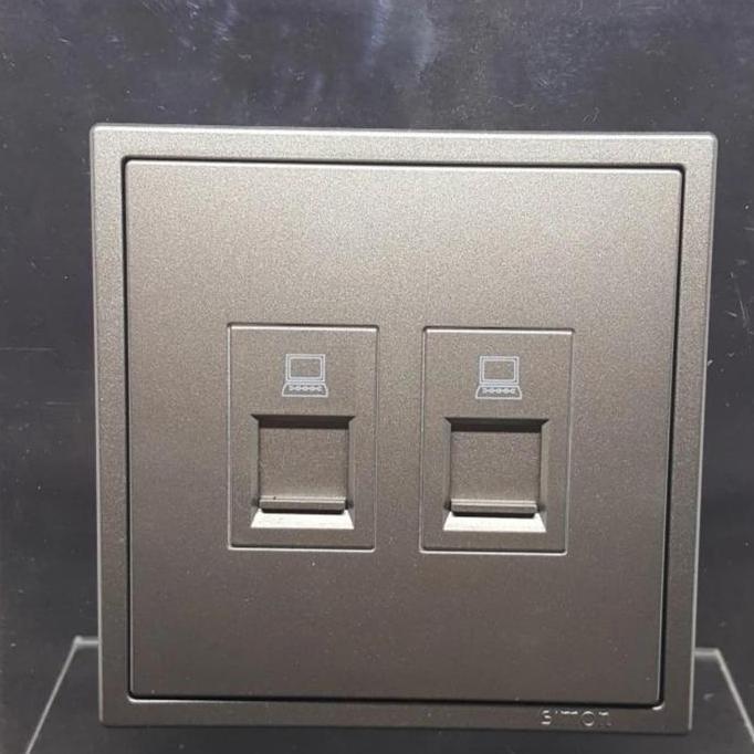 Grosir Outlet Data + Data Simon I7 Grey/Simon I7 Grey Outlet Data Cat6 Twin 705228-61