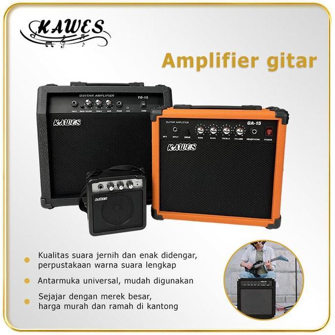Ampli GitarElektrik dan Akustik  Ampli Gitar SudahInclude Efek Distorsi  Ampli Gitar 5W 15W Amplifie