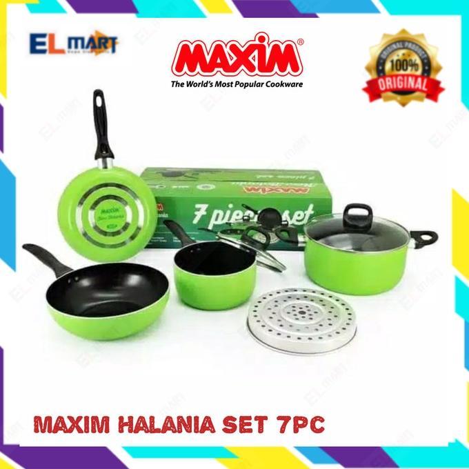 Panci Set MAXIM Halania 7pc wajan frypan wok pan penggorengan saucepan Halania panci wok frypan