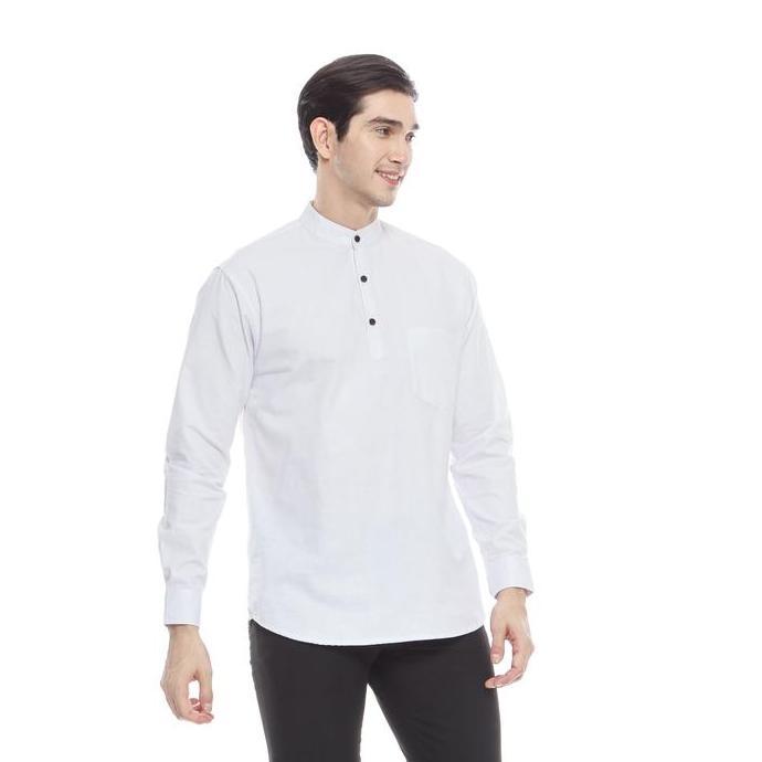 Outskirts - Kemeja Koko Pria Lengan Panjang | Kemeja Koko Putih Slim Fit Kurta Muslim Dewasa koko  k