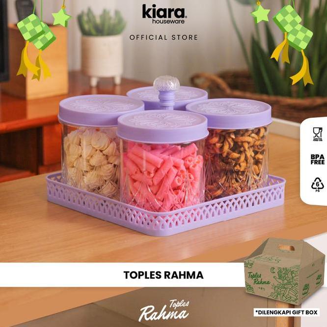Kiara Toples Rahma Toples Lebaran Minimalis Plastik Set Nampan Free Gift Box Tempat Penyimpanan Kue 