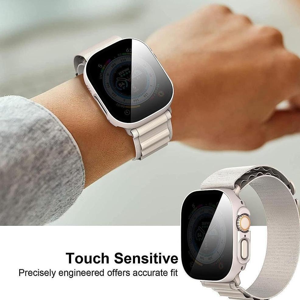 Hot Deals Anti Peeping Pc Case Tempered Glass Case For Apple Watch Ultra 3 2 49Mm Iwatch 40Mm 41Mm 4