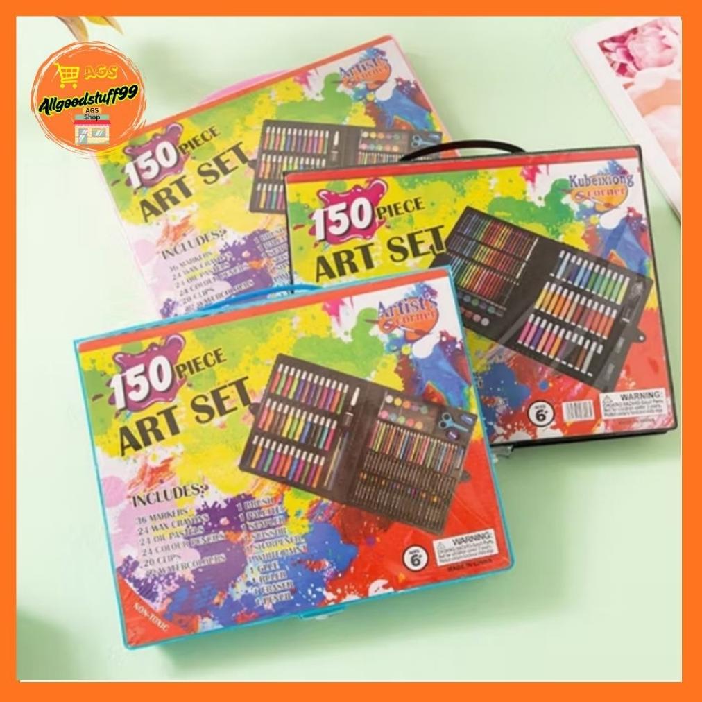HOT DEALS Pensil Warna Crayon Spidol Cat Air Set 150 Pcs Komplit Dalam Koper