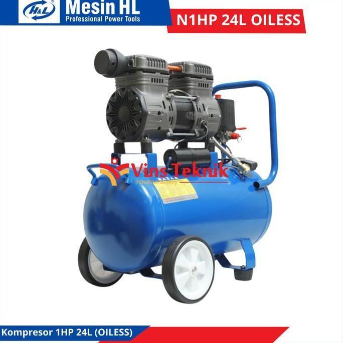 Mesin Kompresor Angin Compressor 1HP H&L HL N1HP 24L OILESS