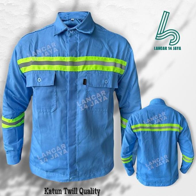 Wearpack Atasan Kemeja Safety Baju Sefty Lengan Panjang Kancing