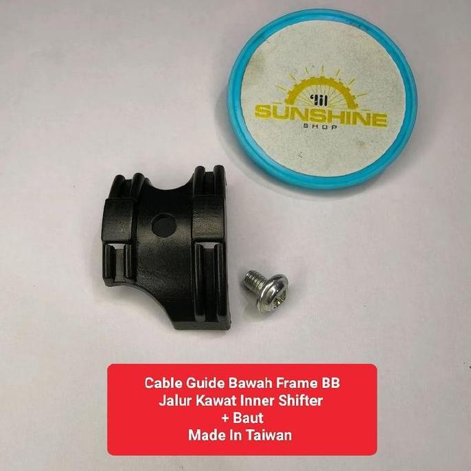 Klem Cable Guide Bawah Frame BB Bottom Bracket Jalur Kawat Inner Shifter PVC Plus Baut Sepeda MTB Fe