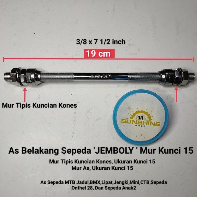 As Hub Roda Belakang Sepeda JEMBOLY Mur Kunci 15 Chrome Federal CTB Mini BMX