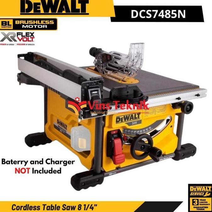 DEWALT DCS7485N Mesin Gergaji Kayu Meja Table Saw Cordless Brushless Table Saw 8 1/4" DCS7485