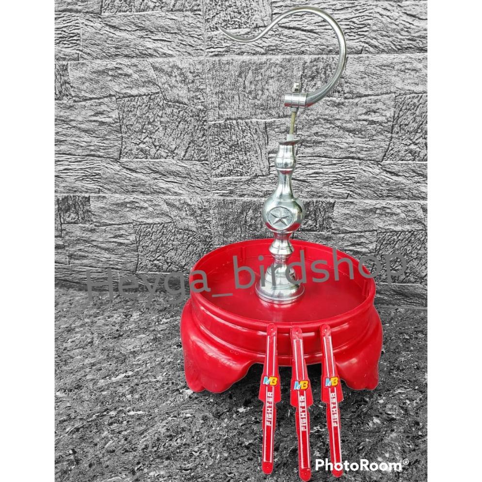 Readyy Stok TEBOK PLECI PVC MERAH KOMPLIT GANTUNGAN LIPAT BULAT + PION PLECI STAINLESS BINTANG BONUS