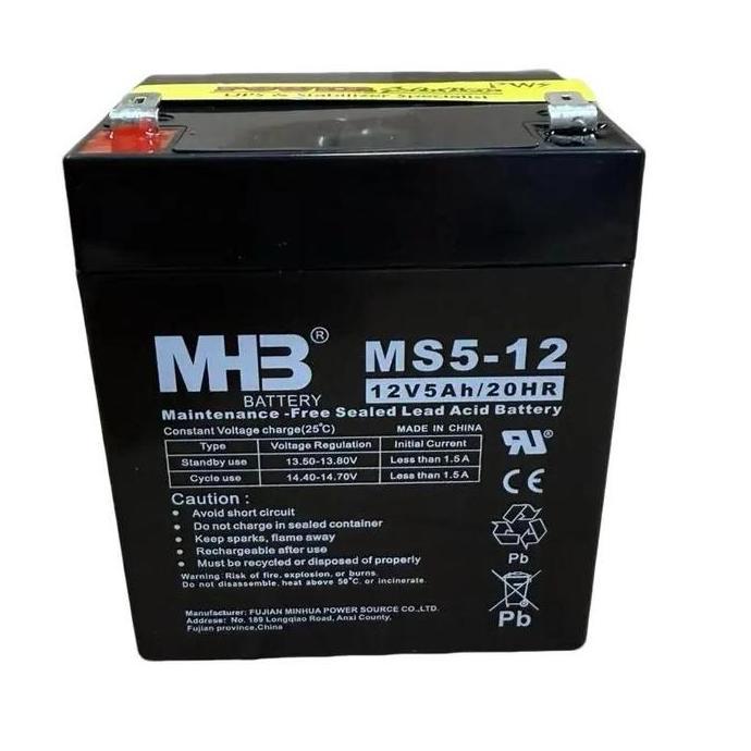 Baterai Aki Kering LONG LIFE 12V 5Ah TERMURAH ACCU APC UPS MHB MS5-12 12V 5Ah/20HR Batre MF SLA MH3 