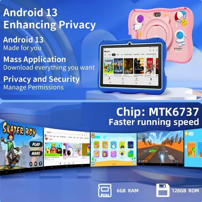 Rejaka272 - Mayy Kids Study Tab M99 Max 4/128Gb, Tablet Anak / Bisa WifiGaransi 2 Tahun Kamera