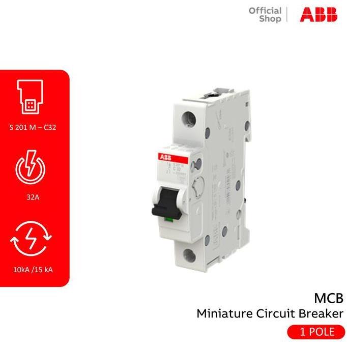 Grosir Abb Mcb 1P 32A 10Ka 15Ka S201M-C32 2Cds271001R0324 S 201 M
