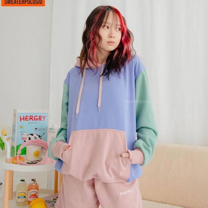 Langsungaja- Swepo Hoodie Jumper Tricolor Size M-Xxl (Pria & Wanita)