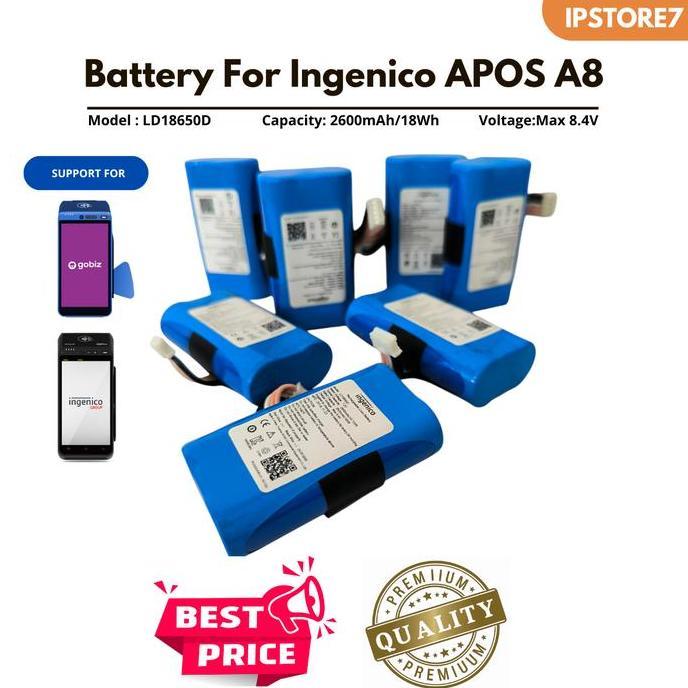 dewi.kambura - baterai battery batre landi untuk mesin spot gobiz ingenico apos a8 kualitas premium 