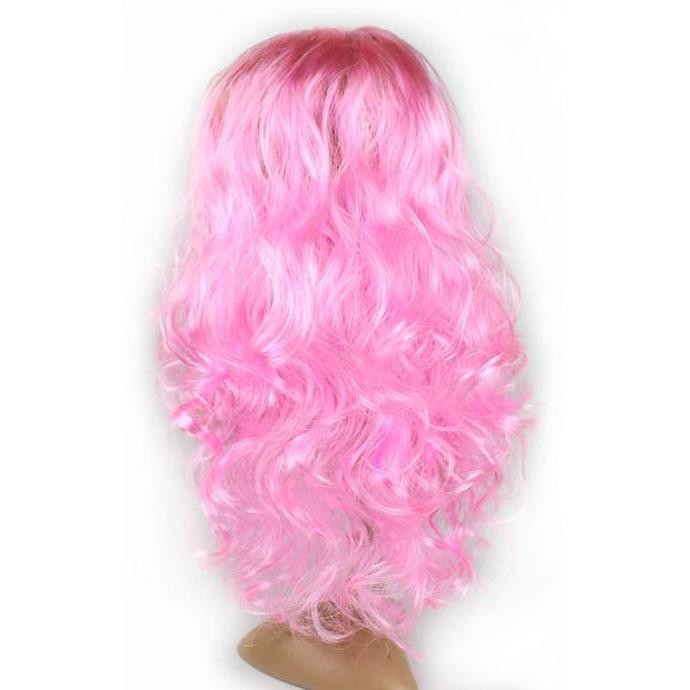wig barbie panjang keriting warna pink