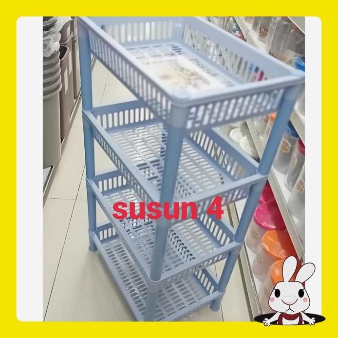 rak plastik serbaguna, besar, susun 4, basic home(member of lion star)
