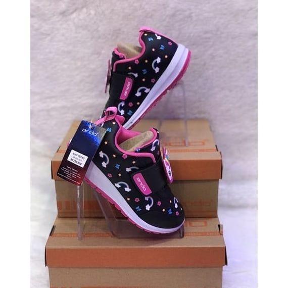 Sepatu sekolah anak perempuan sneaker ANDO unicorn 29-31 PAUD TK SD
