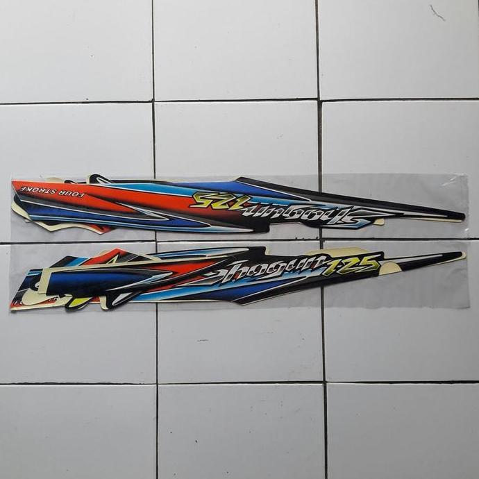 Striping Stiker Motor Suzuki Shogun R 125 2004 Full Hitam-Ungu