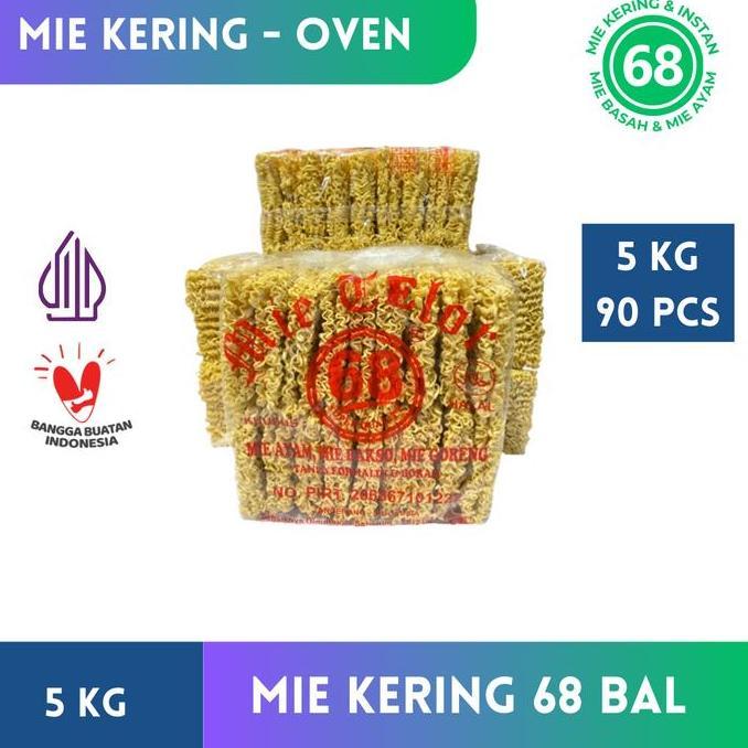 NEW MIE KERING 68 90 PCS MIE 5 KG, ISI 5 PACK ( 5KG) MIE KILOAN MIE TELUR MIE TELOR MI KERING BURUNG