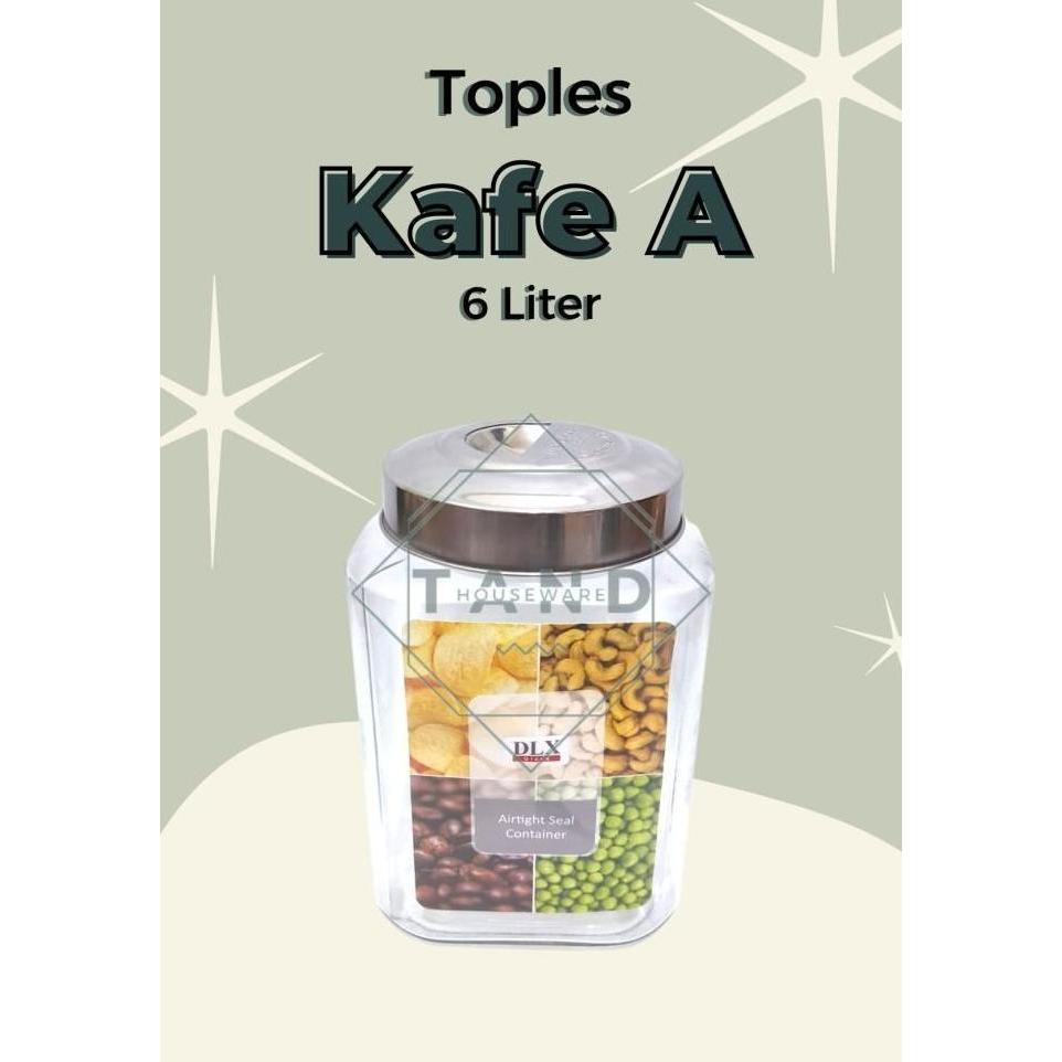 TOPLES KACA BESAR KEDAP UDARA DLX KAFE A TOPLES KOPI UKURAN 6 LITER