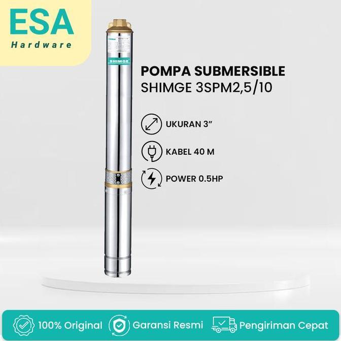 PROMO POMPA SUBMERSIBLE 3 INC SHIMGE 3SPM2,5/10 + KABEL 40 M HARGA MURAH
