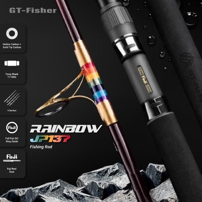 Joran GT Fisher Rainbow Three Section Popping Travel Rod Ring FUJI JP137