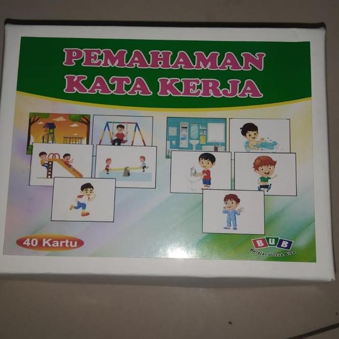 kartu pemahaman kata kerja anak terapi wicara anak.