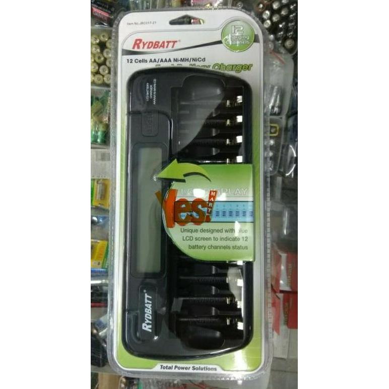 Rydbatt Fast Battery Charger 12Slot AA / AAA & LCD Display