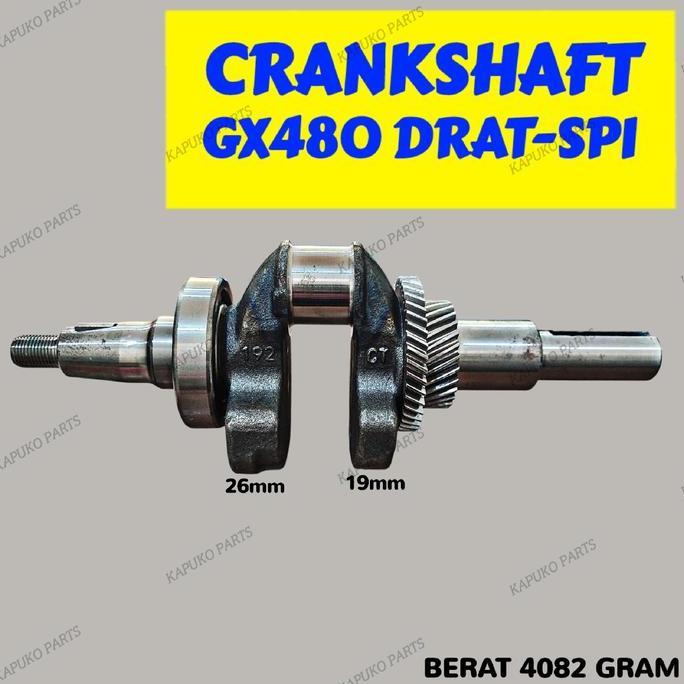 GX480 KROK AS KRUK AS CRANKSHAFT DRAT-SPI UNTUK MESIN PENGGERAK MODEL HONDA