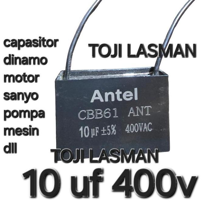 (  10 uf 400v )  CAPASITOR KAPASITOR POMPA MESIN DINAMO MOTOR SANYO JET PUM 10UF 400VAC CBB61 450V 3