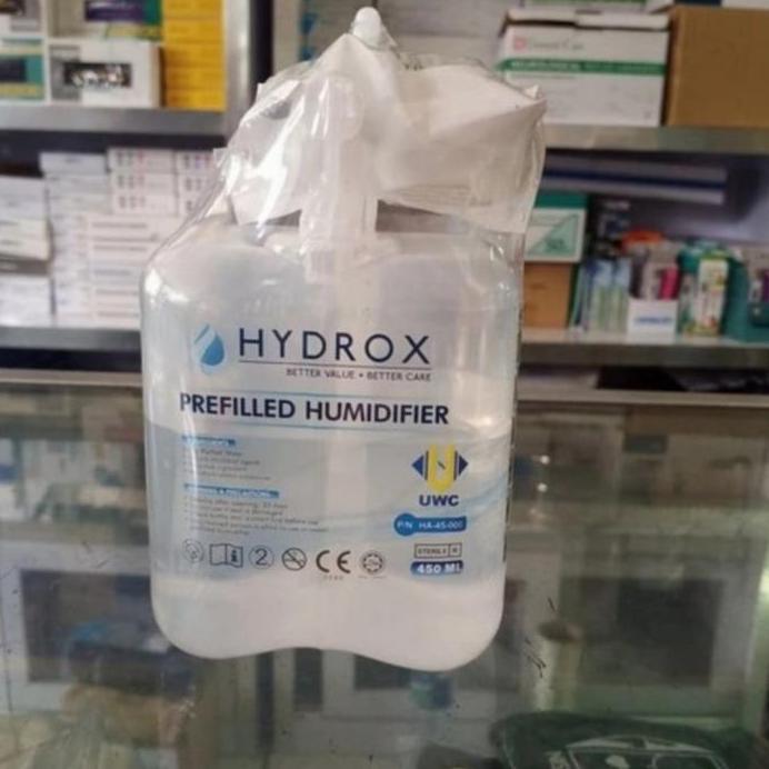 Hydrox prefilled humidifier oksigen/humidifier hydrox
