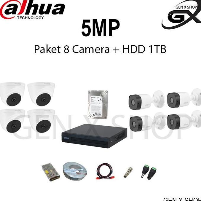 Grosir Paket Camera Cctv Dahua 5 Mp 8 Channel Bisa Merekam Suara Dan Colorfull / Cctv Indoor Dan Out